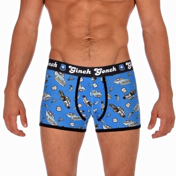 GINCH Gonch Patrol Statement Graphic Underwear Trunk Briefs Police Handcuffs NIP - Picture 1 of 9